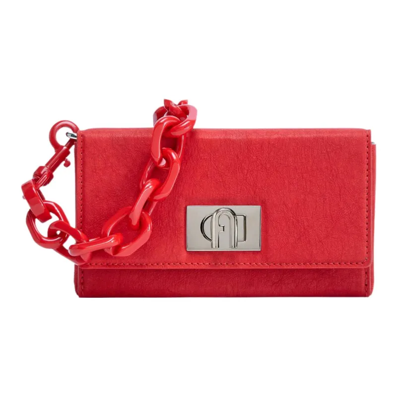 Furla Special Paper Like Fabric Box Bag, Sling Bag, Shoulder Bag Mini Women's Poppy Red-0