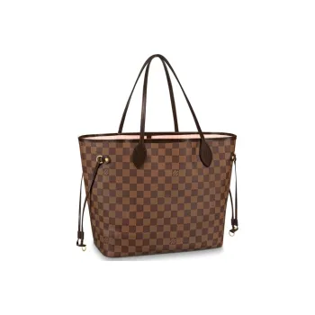LOUIS VUITTON Neverfull Damier Ebene Mm Rose Ballerina Lining