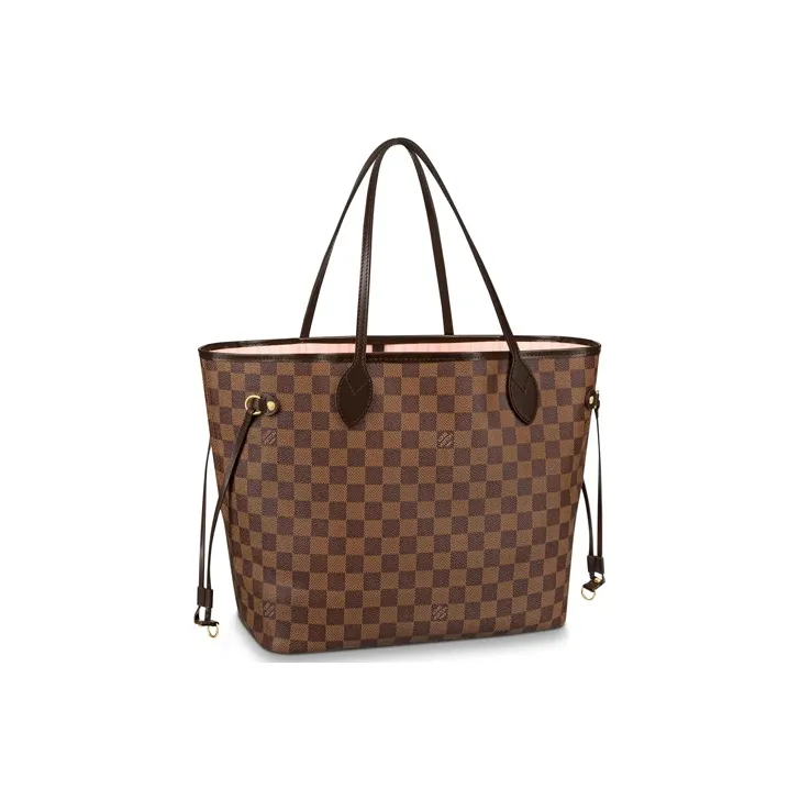 LOUIS VUITTON Neverfull Damier Ebene Mm Rose Ballerina Lining-0