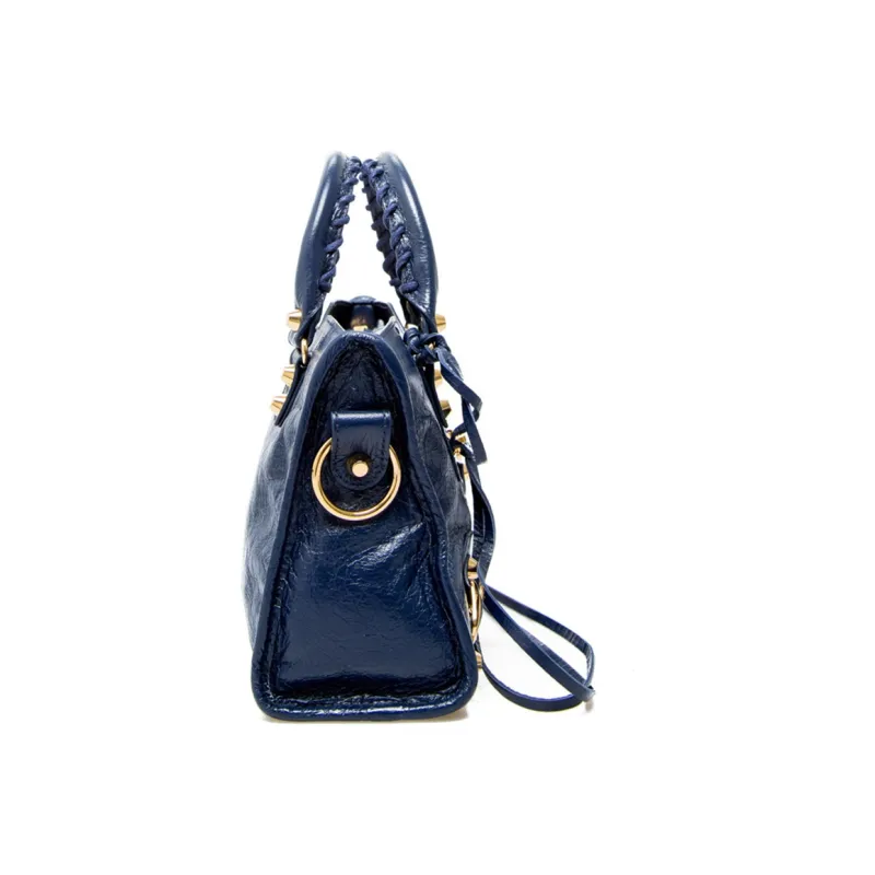 Balenciaga Sheepskin Handbag Mini Women's Blue-2