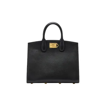 FERRAGAMO Leather Handbag Men's Black