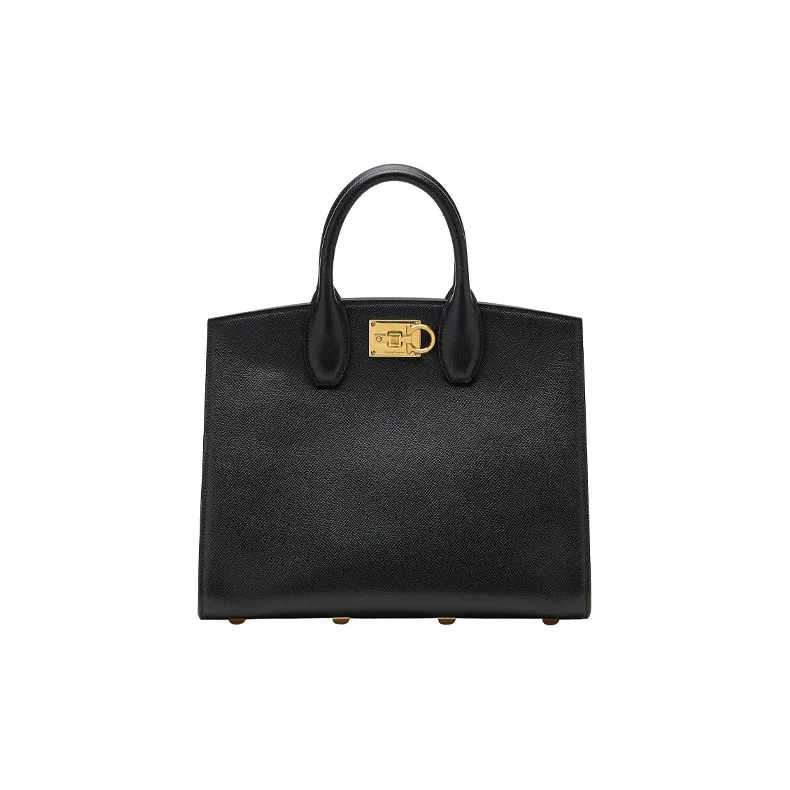 FERRAGAMO Leather Handbag Men's Black-0