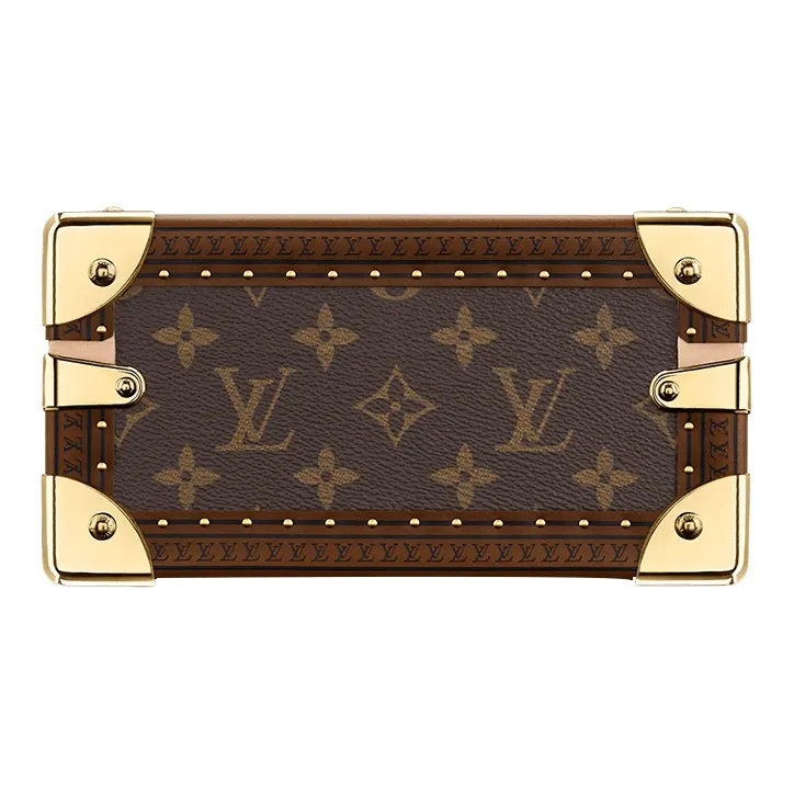 LOUIS VUITTON Coated Canvas Storage Box Hard Case Unisex Brown-1