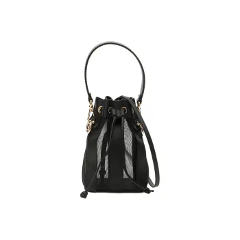FENDI Mon Tresor Nylon With Cow Leather Bucket Bag, Shoulder Bag, Crossbody Bag, Handbag Mini Women's Black