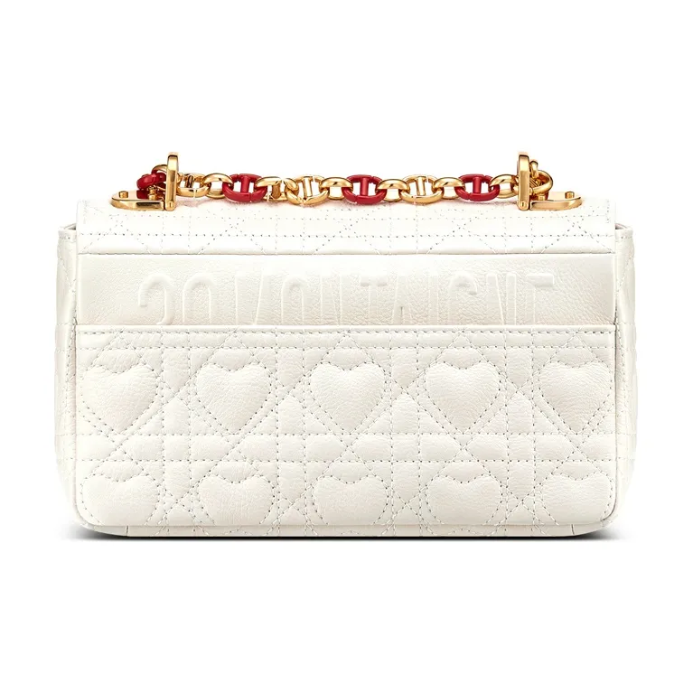 DIOR Caro Cow Leather Handbag, Shoulder Bag, Crossbody Bag Trumpets Women's Milk White-3