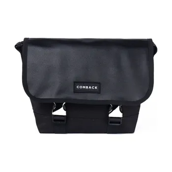 COMBACK Polyamide Student Backpack, Messenger Bag, Shoulder Bag, Crossbody Bag Regular Unisex Black