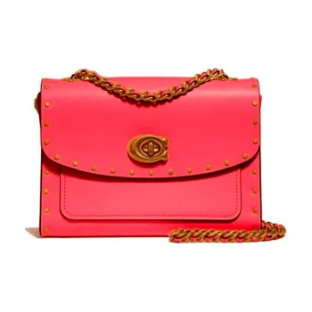 COACH Parker Cow Leather Chain Bag Shoulder Bag Crossbody Bag Women's Cherry Blossom Pink Red