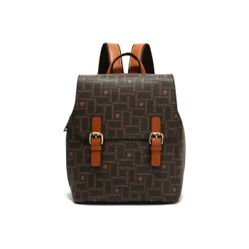 Zatchels Backpacks Dark Brown Monogram Color