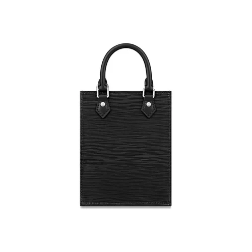 LOUIS VUITTON Petit Sac Plat Epi Leather Black