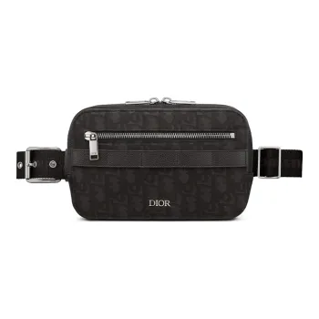 DIOR Cow Leather Shoulder Bag Crossbody Bag Fanny Pack Men's Black