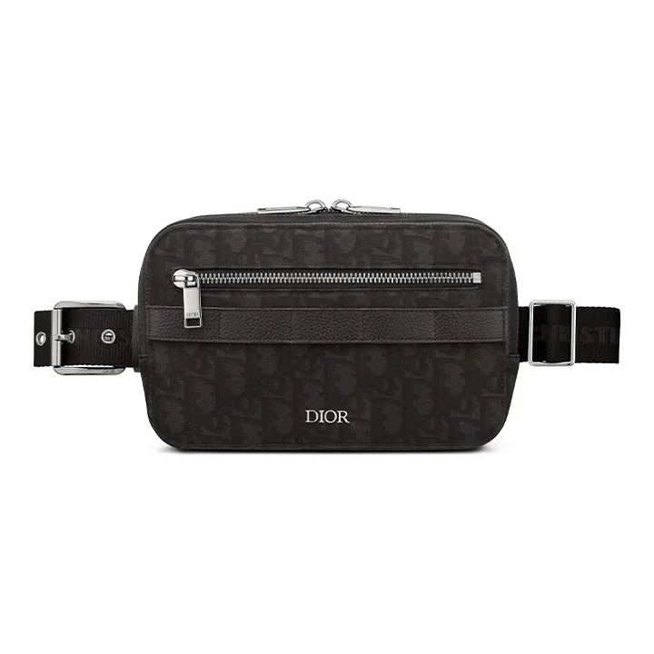 DIOR Cow Leather Shoulder Bag Crossbody Bag Fanny Pack Men's Black-0