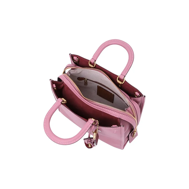 COACH Rogue Leather Shoulder Bag, Crossbody Bag, Handbag Large Size Women's Rose Pink-3
