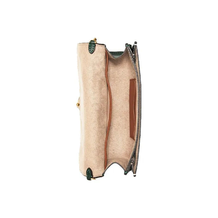 COACH Beat Cowhide Leather Chain Bag Shoulder Bag Crossbody Bag Small Size Women's Green White Multicolor-3