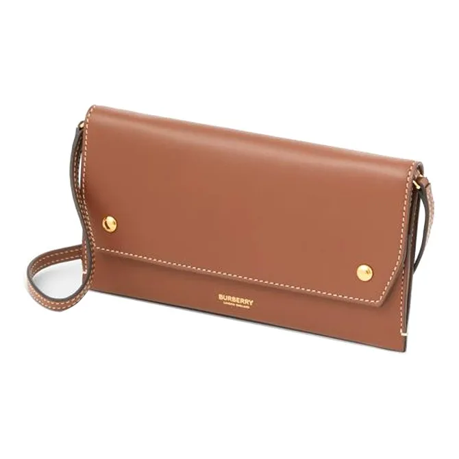 Burberry Leather Cell Phone Pouch Unisex Brown-1