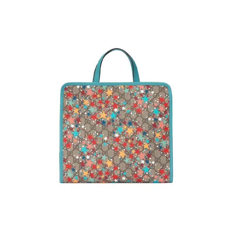 GUCCI Canvas Tote Bag Shopping Bag Handbag Kids' Bags Kids' Ebony & Blue-3