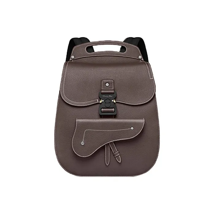 DIOR Grained Calfskin Backpack Men's Ebony Black-0