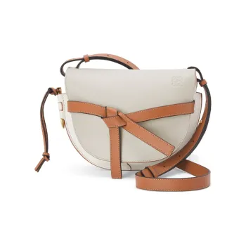 LOEWE Gate Calfskin Crossbody Handbag Shoulder Bag Women's White