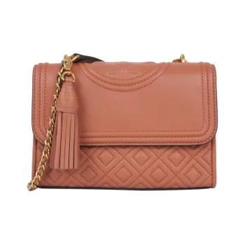 TORY BURCH Fleming Sheepskin Shoulder Bag Crossbody Bag Small Size Women's Coral