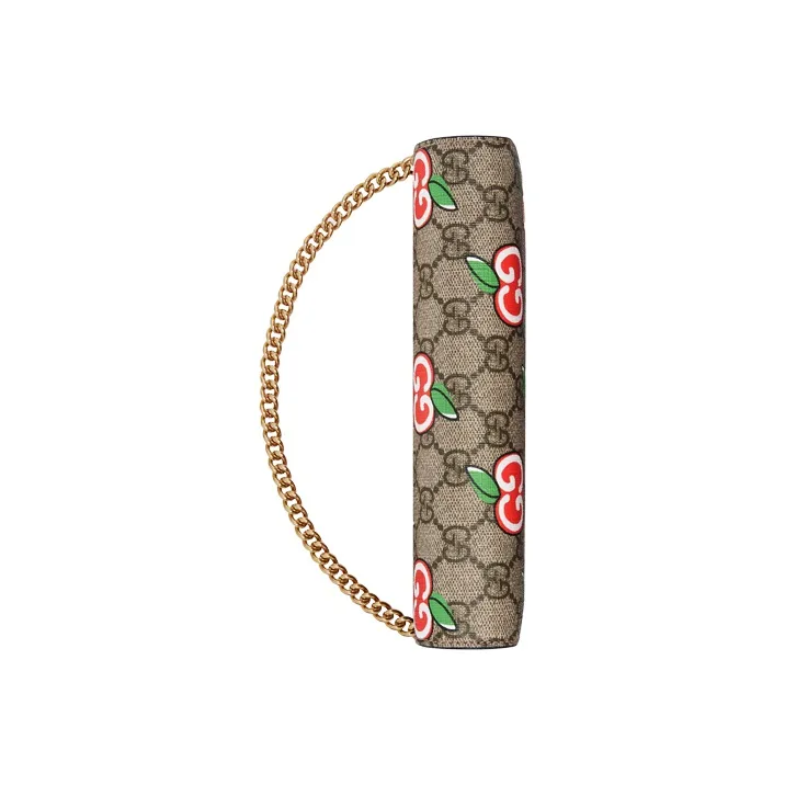 GUCCI Canvas With Leather Wallets Shoulder Bag Crossbody Bag Women's Ebony/Red-4