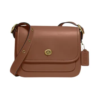 COACH Rambler Cow Leather Crossbody Bag Small Size Women's Brown