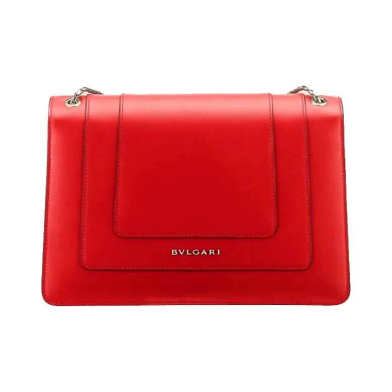 BVLGARI Serpenti Forever Calfskin Shoulder Bag Unisex Red-2