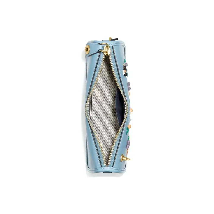 COACH Leather Shoulder Bag Mahjong One Shoulder Handbag Women's Ice Blue-4