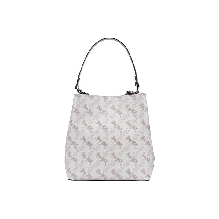 COACH Town Pebbled Leather Crossbody Bucket Bag, One Shoulder Bag Medium Size Women's Pink-2