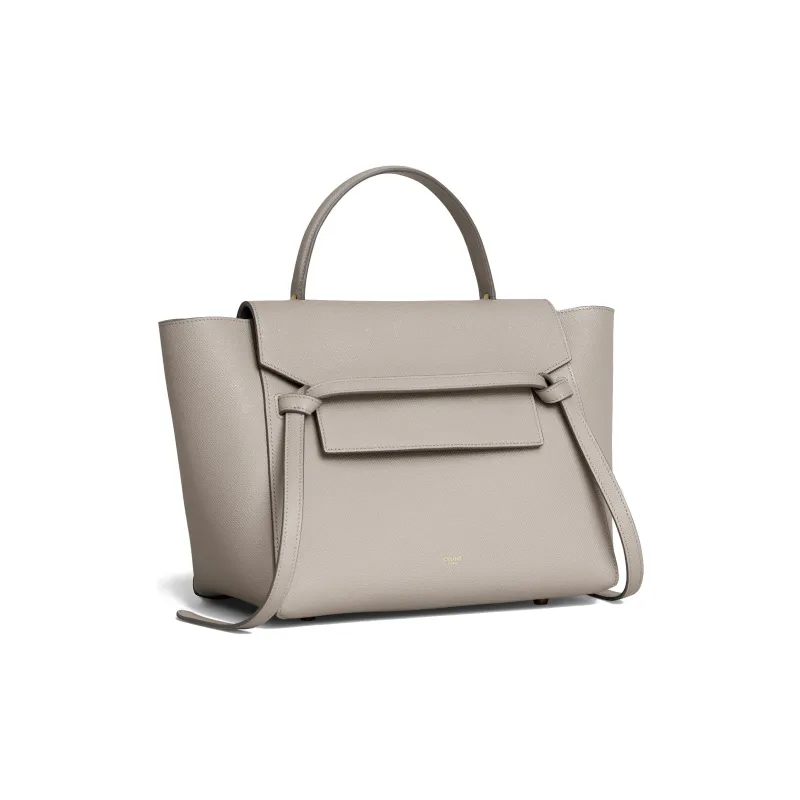 CELINE Belt Grained Calfskin Catfish Bag, Shoulder Bag, Crossbody Bag, Handbag Mini Women's Light Taupe-1