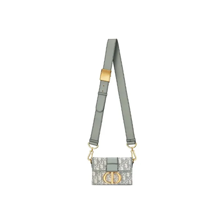 DIOR 30 Montaigne Collection Jacquard With Leather Box Bag, Shoulder Bag, Crossbody Bag Women's Gray-4