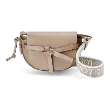 LOEWE Gate Soft Cow Leather Saddle Bag Bowknot Shoulder Bag Crossbody Bag Mini Women's Sand