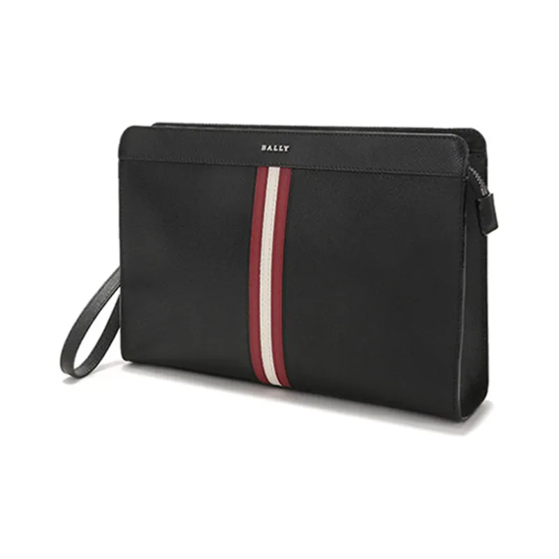 BALLY Leather Clutch Men's Black-1