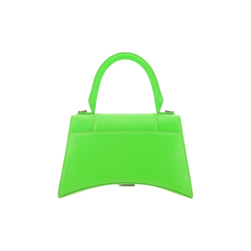 Balenciaga Hourglass Smooth Finish Cow Leather Hourglass Bag Crossbody Handbag Women's Neon Green-2