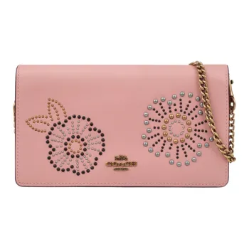 COACH Callie Leather Crossbody Bags Shoulder Bags Small Size Women's Cherry Blossom Pink