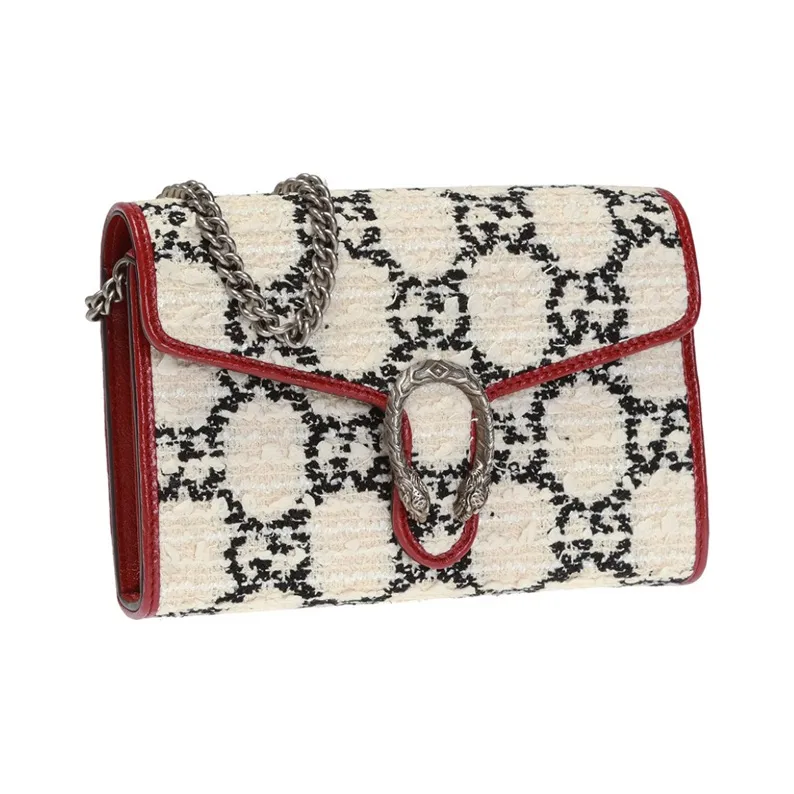 GUCCI Fabric One Shoulder Handbag, Crossbody Bag Mini Women's Cream-1