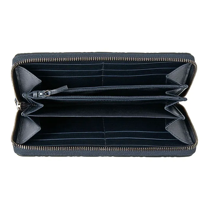 GUCCI Leather Wallet Regular Men's Dark Blue-3