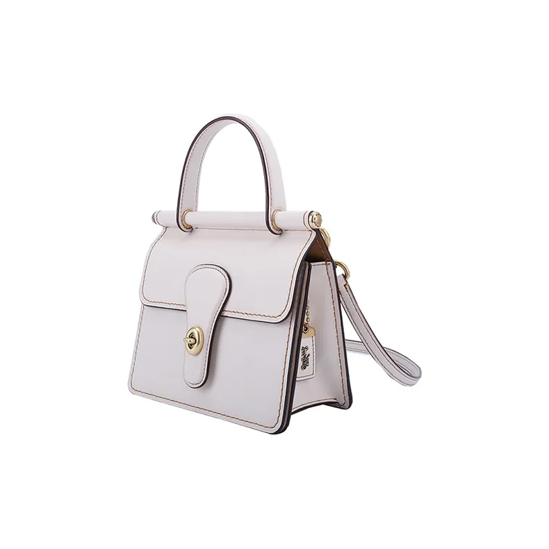 COACH Willis Leather Handbag, Shoulder Bag, Crossbody Bag Mini Women's White-1