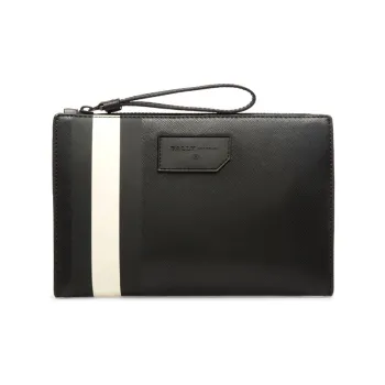 BALLY Canvas Coin Purse Clutch Regular Men's Black