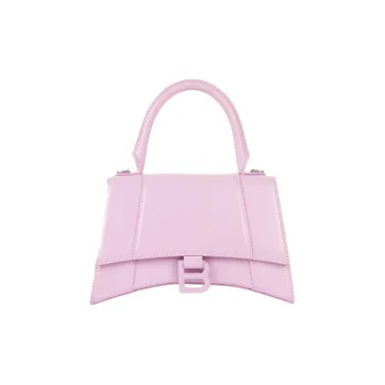 Balenciaga Hourglass Cow Leather Crossbody One Shoulder Handbags Women's Light Pink