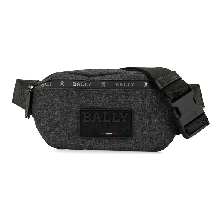 BALLY Nylon Fabric Fanny Pack Men's Black-0