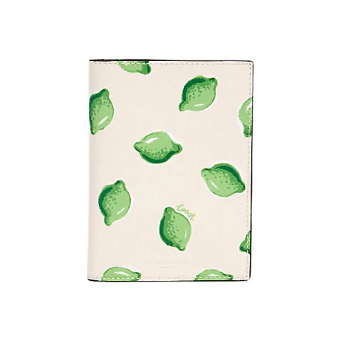 COACH Canvas Passport Holder Mini Unisex Green/Chalk White-0