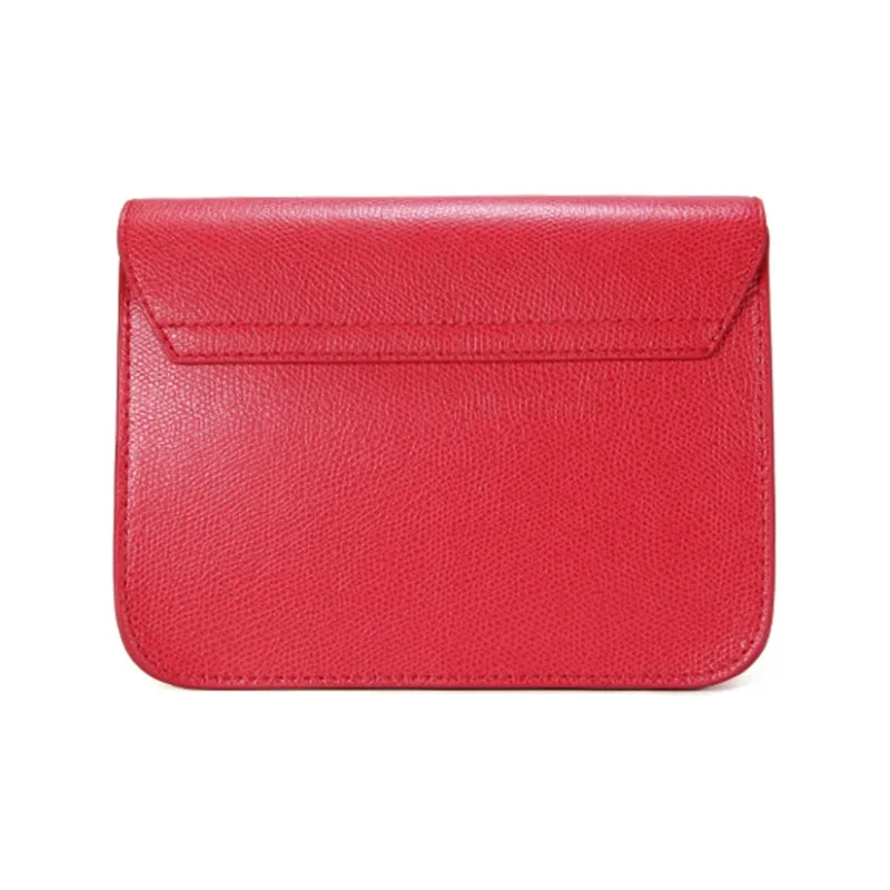 Furla Metropolis Collection Cow Leather Chain Bag Small Square Bag Shoulder Bag Crossbody Bag Women's Red-1