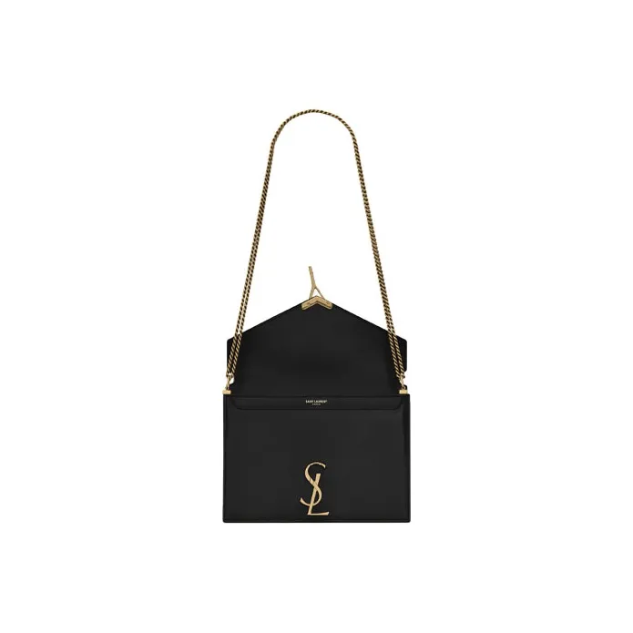 SAINT LAURENT CASSANDRA Smooth Leather Shoulder Bag, Crossbody Bag Women's Black-3