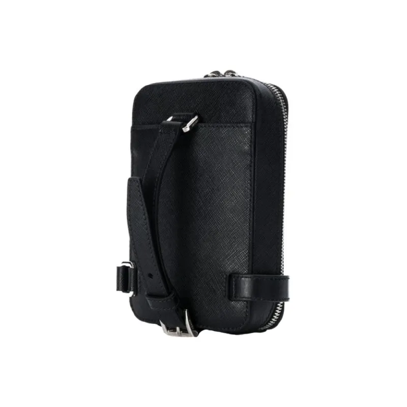 PRADA Cow Leather Fanny Pack Sling Bags Unisex Black-1
