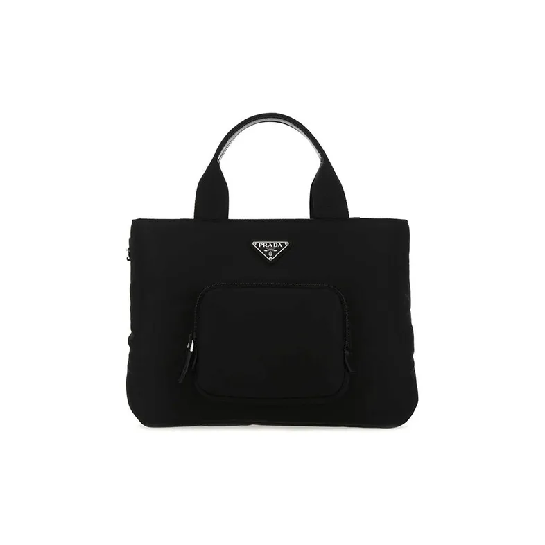 PRADA Leather Tote Bag Shopping Bag Handbag Women's Black-0