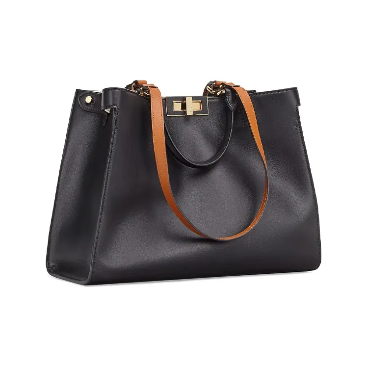 FENDI PeekabooX-Tote Collection Leather Tote Bag Shopping Bag Shoulder Bags Handbags Small Size Women's Black-1