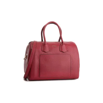 Furla Alba Leather Shoulder Bag, Crossbody Bag, Handbag Medium Size Women's Dark Red