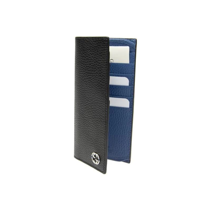 GUCCI Leather Card Holder, Wallet, Card Holder, Wallet Men's Black-2