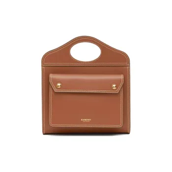 Burberry Leather Handbag Mini Women's Malt Brown