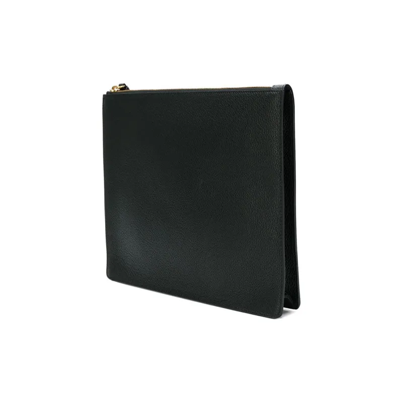 VERSACE Cow Leather Clutch Men's Black-1