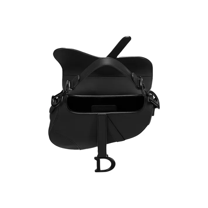 DIOR Saddle Cow Leather Saddle Bag Handbag Shoulder Bag Mini Women's Black-2